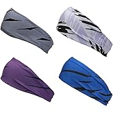 YELARXI Sweat Absorbing Head Band, Moisture Wicking Sweatbands Sport Headbands for Men, Fitting for (Men Womens Running)