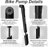 NUWAB Mini Bike Pump 9.4 inch Portable Hand Pump with Ball Needles Nozzles view 2