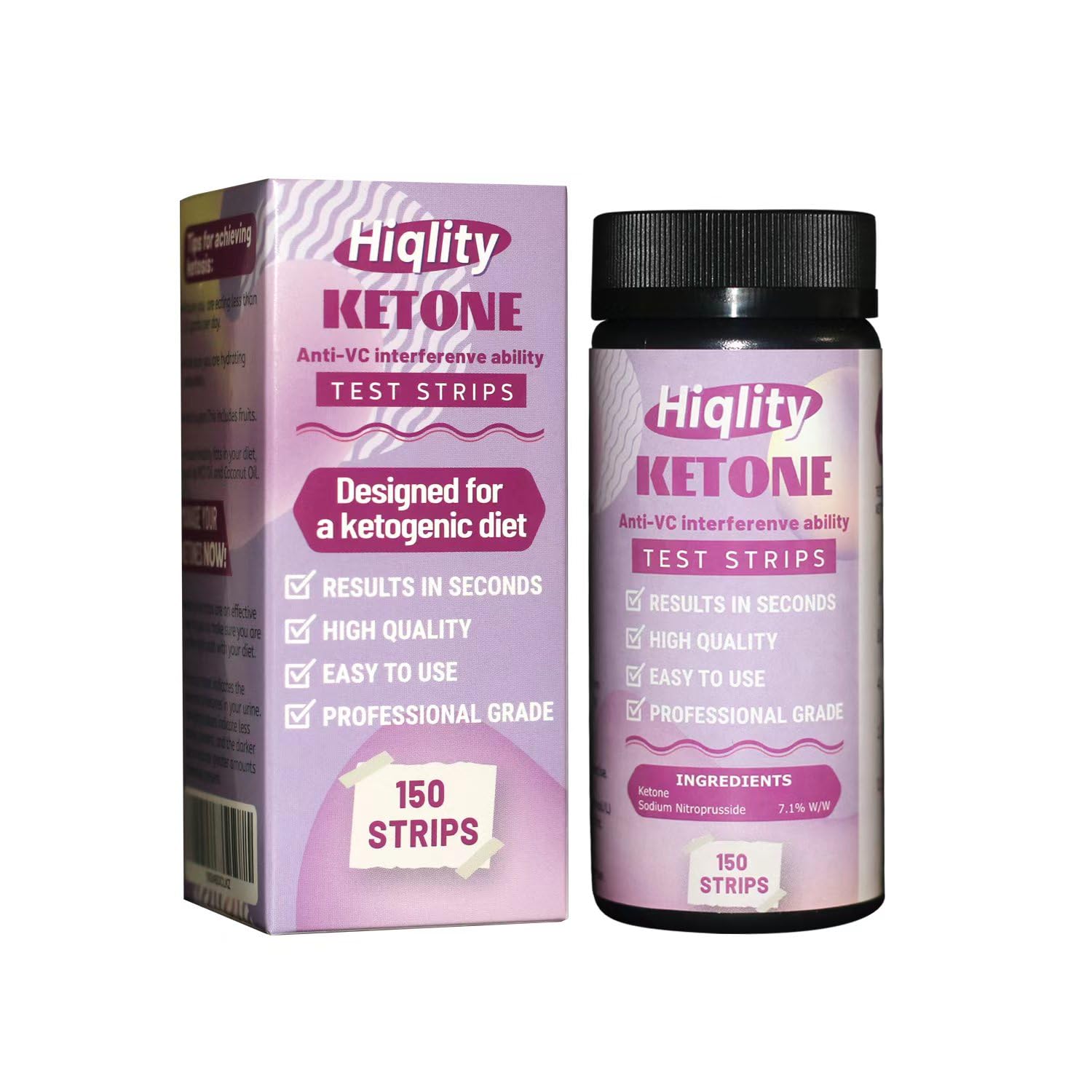Photo 1 of Hiqlity Keto Test Strips 150 Count – Ketone Test Strips for Urine, Ketosis Test Strips, Keto IQ Support, Accurate Urine Test Strips for Ketone Tracking