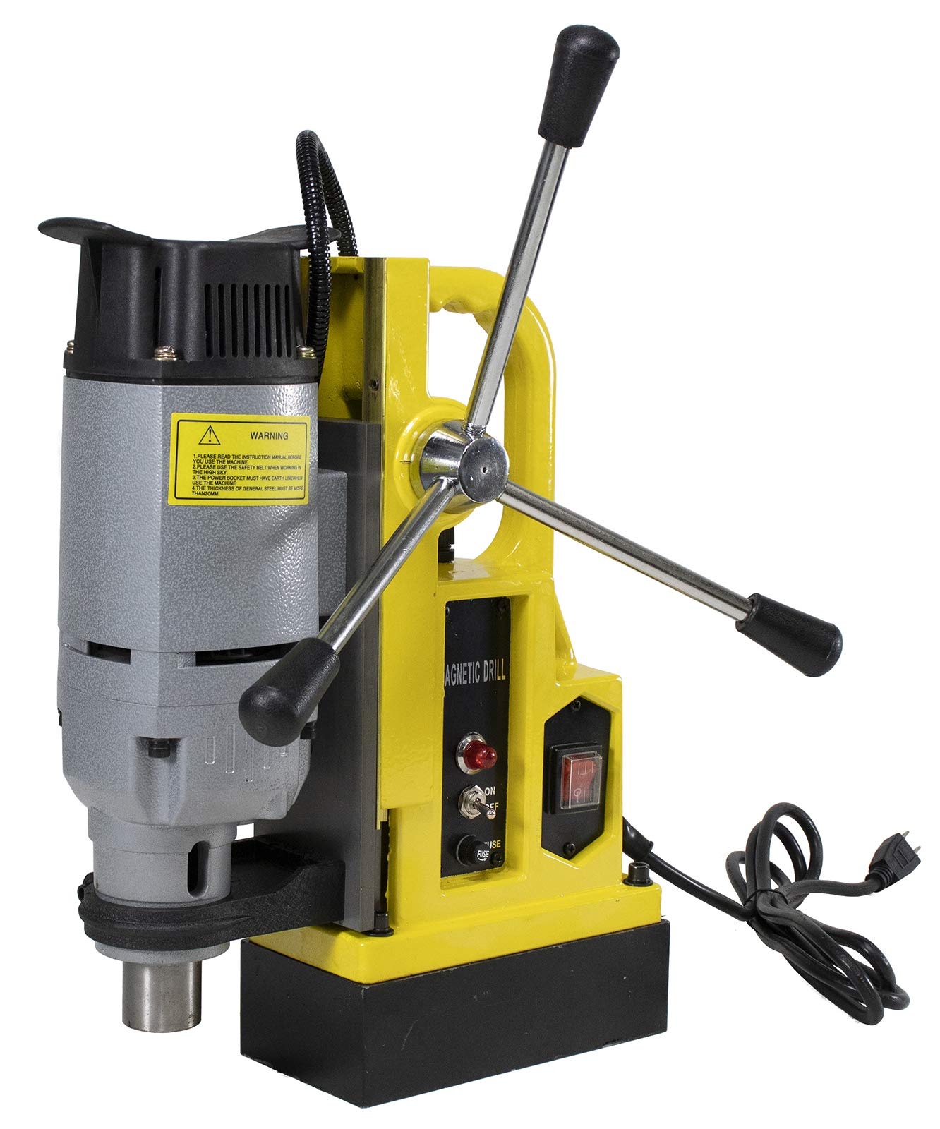 Taladro magnético Steel Dragon Tools MD25 de 1350 W con 1 pulg. Diámetro de perforación 7 pulgadas. Profundidad de perforación y fuerza magnética de 3372 lb