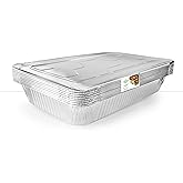 Sturdy Pack 21"x13"x3" Full-Size Disposable Aluminum Tray, Deep Steam Table Pans - Great for Catering, Cooking, Baking- 10 Pa