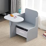Rainbow Tree Kids Table and Chairs Set 2 in 1 with Storage Grey view 2