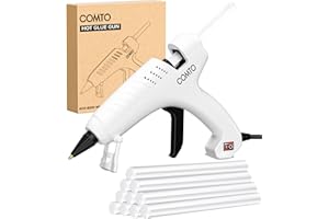 COMTO Full Size Hot Glue Gun with 10 Sticks, Heavy Duty Glue Gun with 80W Super Power, Anti-Scald Nozzle and Easy Squeeze Tri