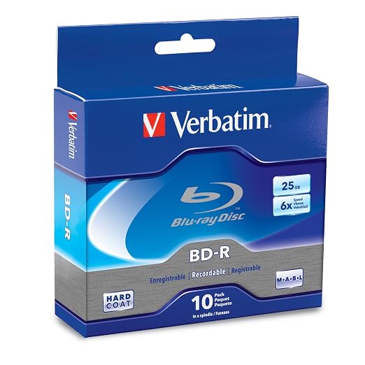 Amazon.com: Verbatim BD-R 25GB 6X Blu-ray Recordable Media Disc - 10 ...