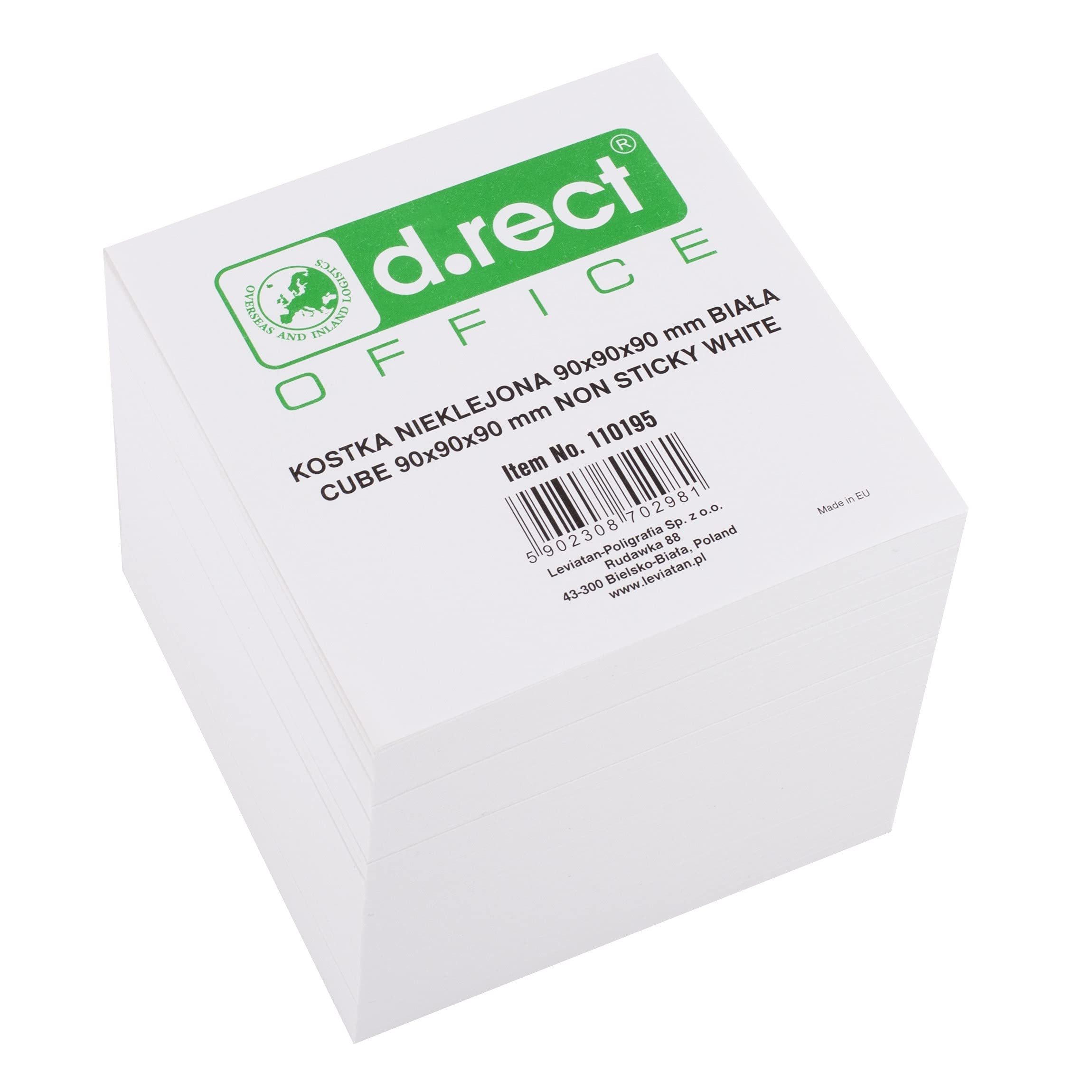 D.RECT Notepad Replacement Paper (for Note Box) | 90 x 90 x 90 mm Approx. 850 Sheets | White — image 1