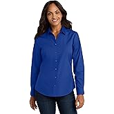 Port Authority Women's Long Sleeve Carefree Poplin Button-Down Shirt