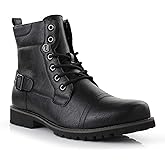 Polar Fox Mens Vegan Leather Winter Boots, with Faux Fur Lined Option