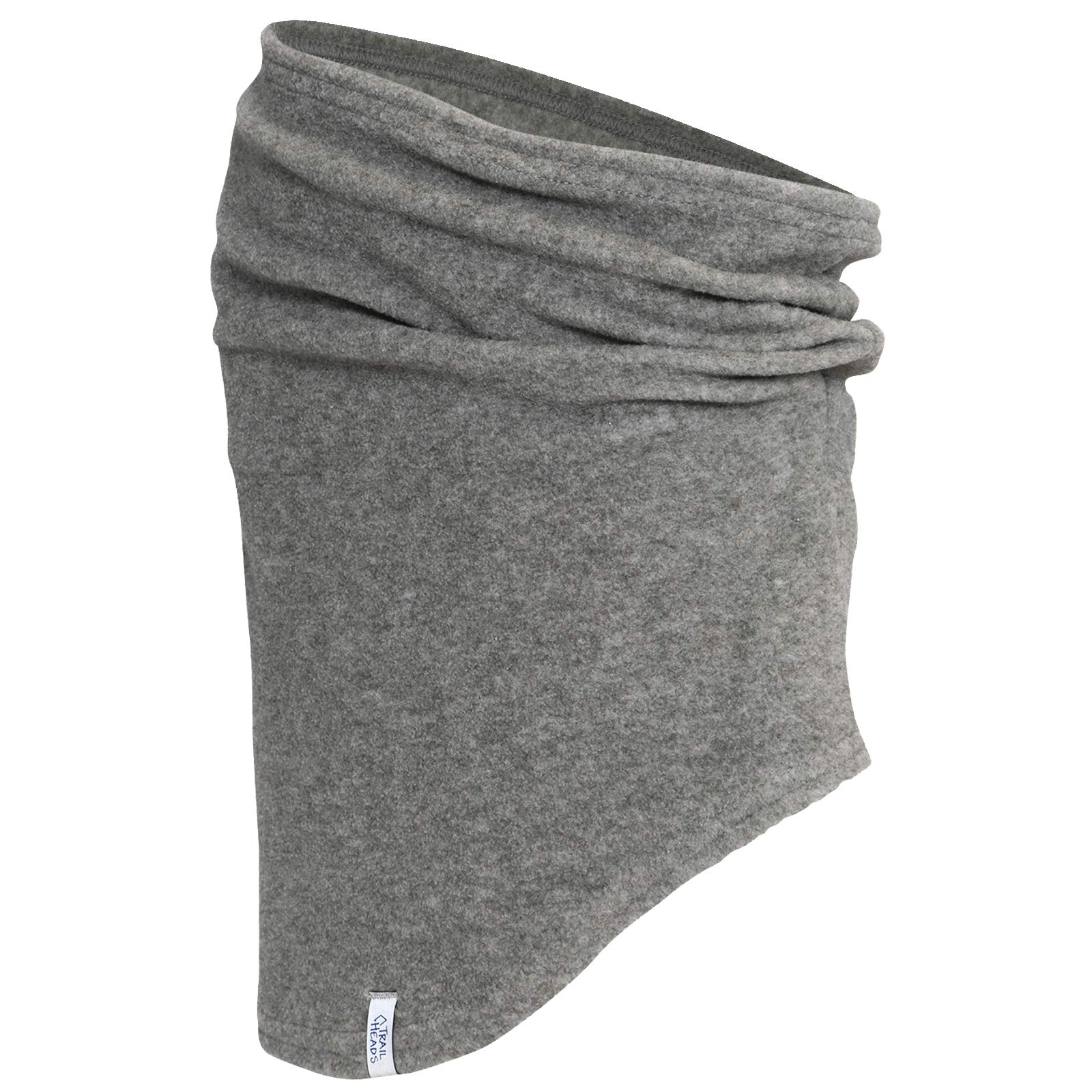 TrailHeads Micro Fleece Neck Warmer | Contoured Winter Neck Gaiter - heather grey