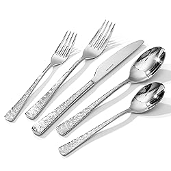 KINGSTONE Hammered Silverware Set, Flatware