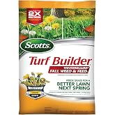 Scotts Turf Builder WinterGuard Fall Weed &amp; Feed3, 11.43 lbs. | Weed Killer Plus Fall Fertilizer, Kills Over 50 Listed Lawn Weeds, Including Clover and Dandelion, Covers 4,000 sq. ft.