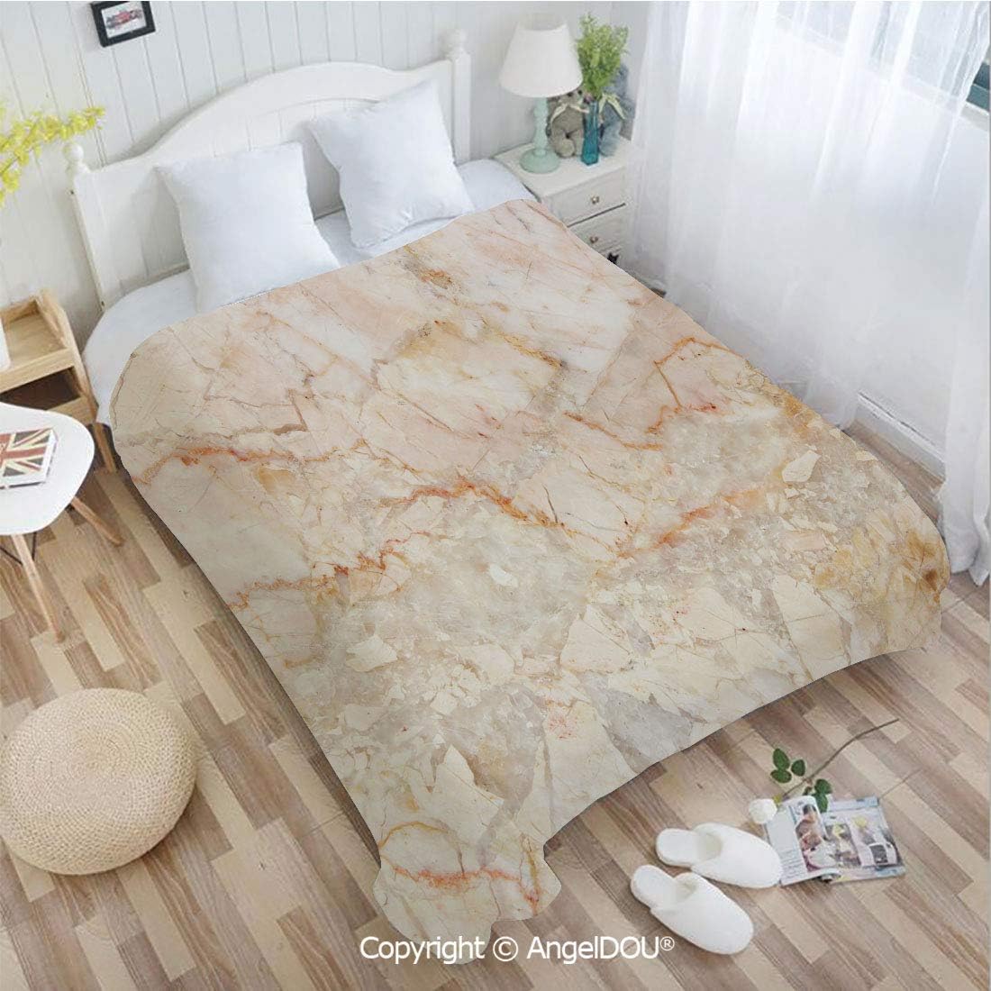 AngelDOU Printed Blanket Soft Quilt Bed Throws W72 xL78 Mine Pattern Design Natural Fractures Realistic Stained Surface Art Print Decorative Bed Cover Air Condition Blankets.