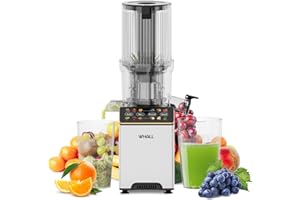 whall Cold Press Juicer, Touchscreen Juicer Machines with 4.5'' Large Feed Chute, Stainless Steel Masticating Juicers Easy to