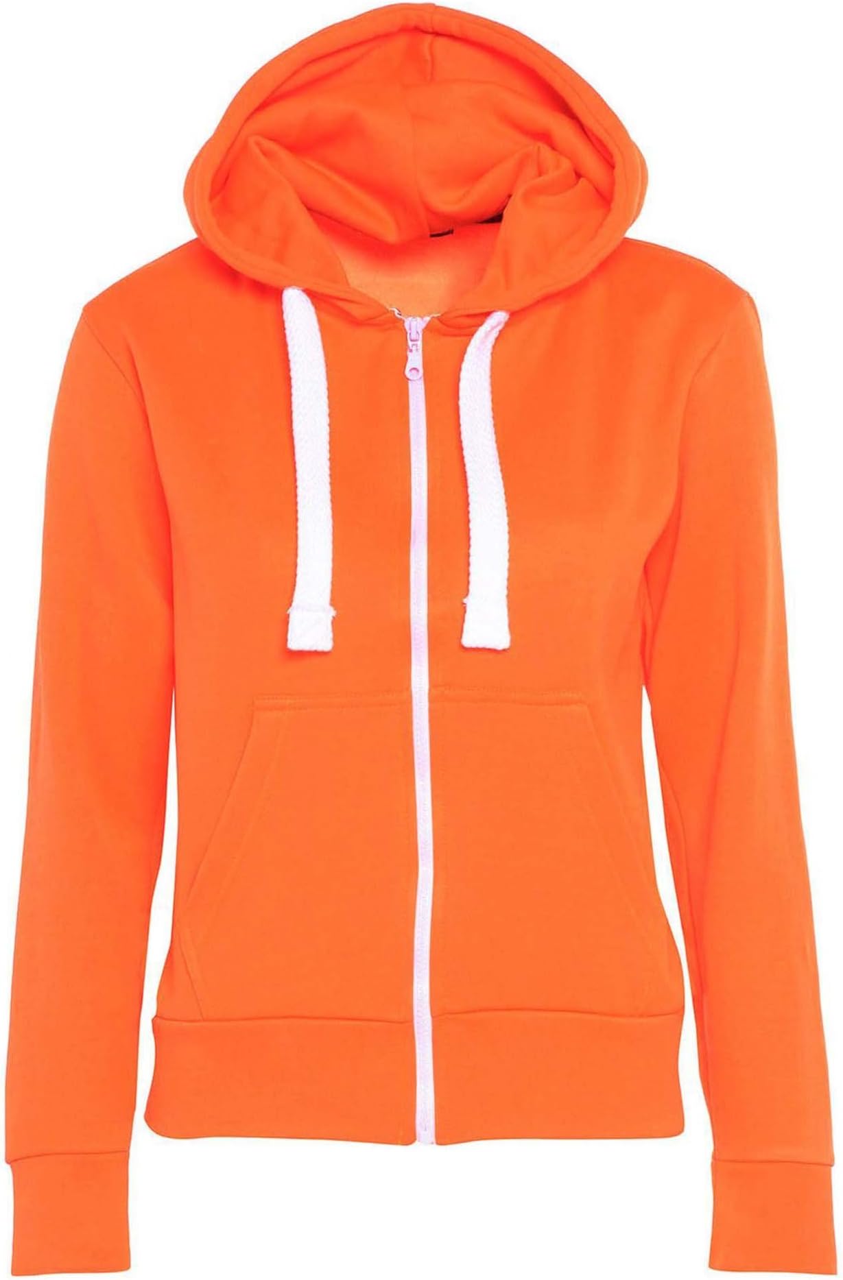 Superglamclothing Made by Purl® New Womens Ladies Plain Casual Hoodie Fleece Pockets Sweatshirt Long Sleeve Hooded Coat Hoodys Zip Jacket Coat Plus Size UK 8-22