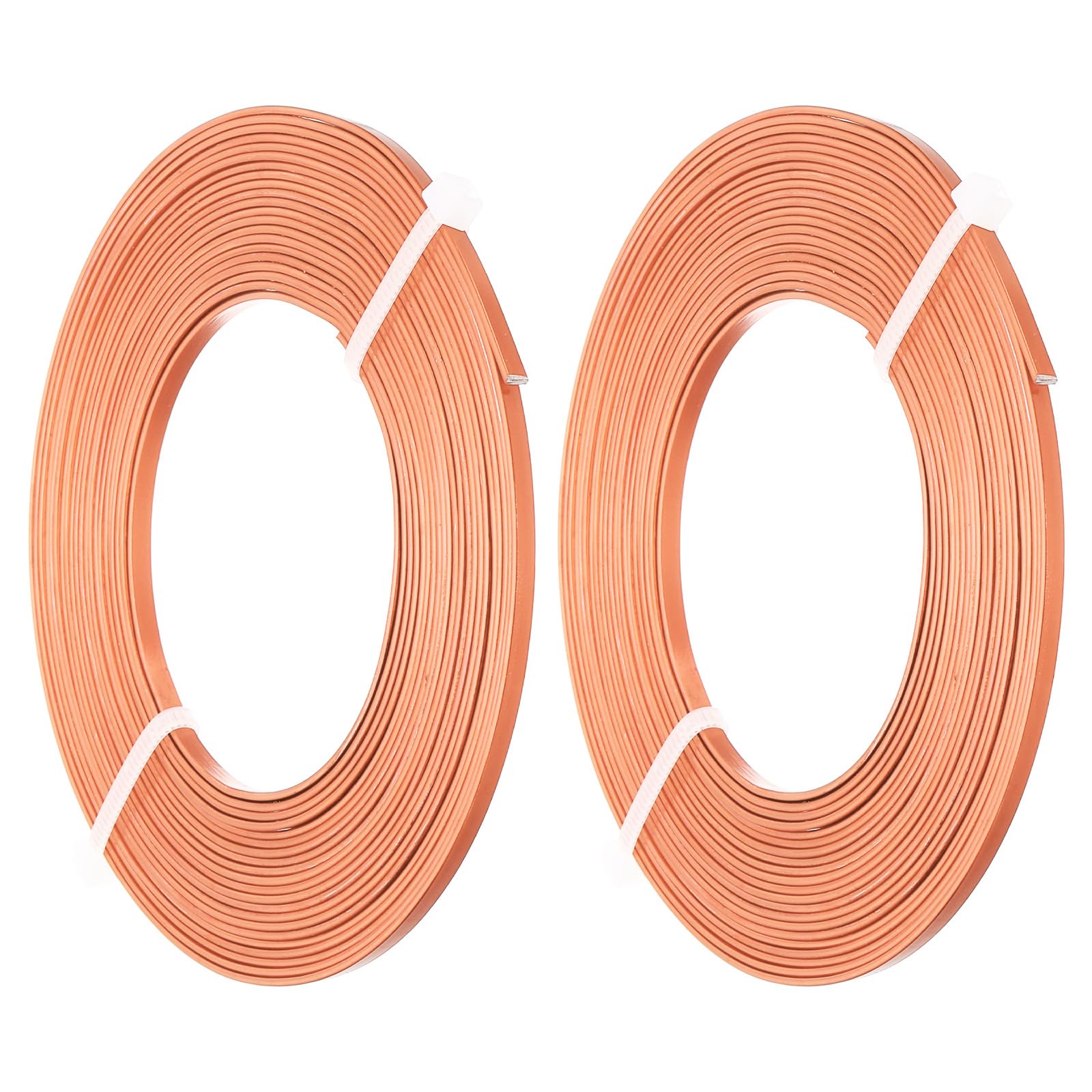 PATIKIL 18 Gauge 3mm Wide Aluminum Flat Wire, 16.4Ft 2 Roll, Copper