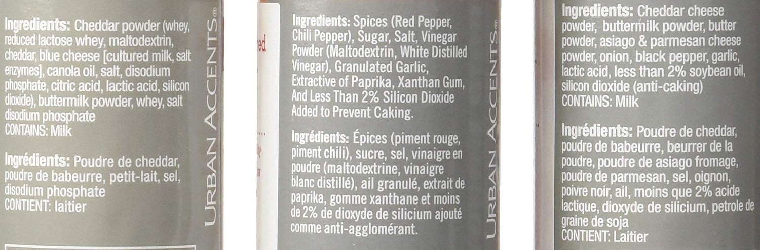 Urban Accents All Natural - Gluten Free - Non-GMO - Premium Popcorn Seasoning Variety 3 Pack - Cracked Pepper Asiago, Sizzling Sriracha, White Cheddar : Grocery & Gourmet Food