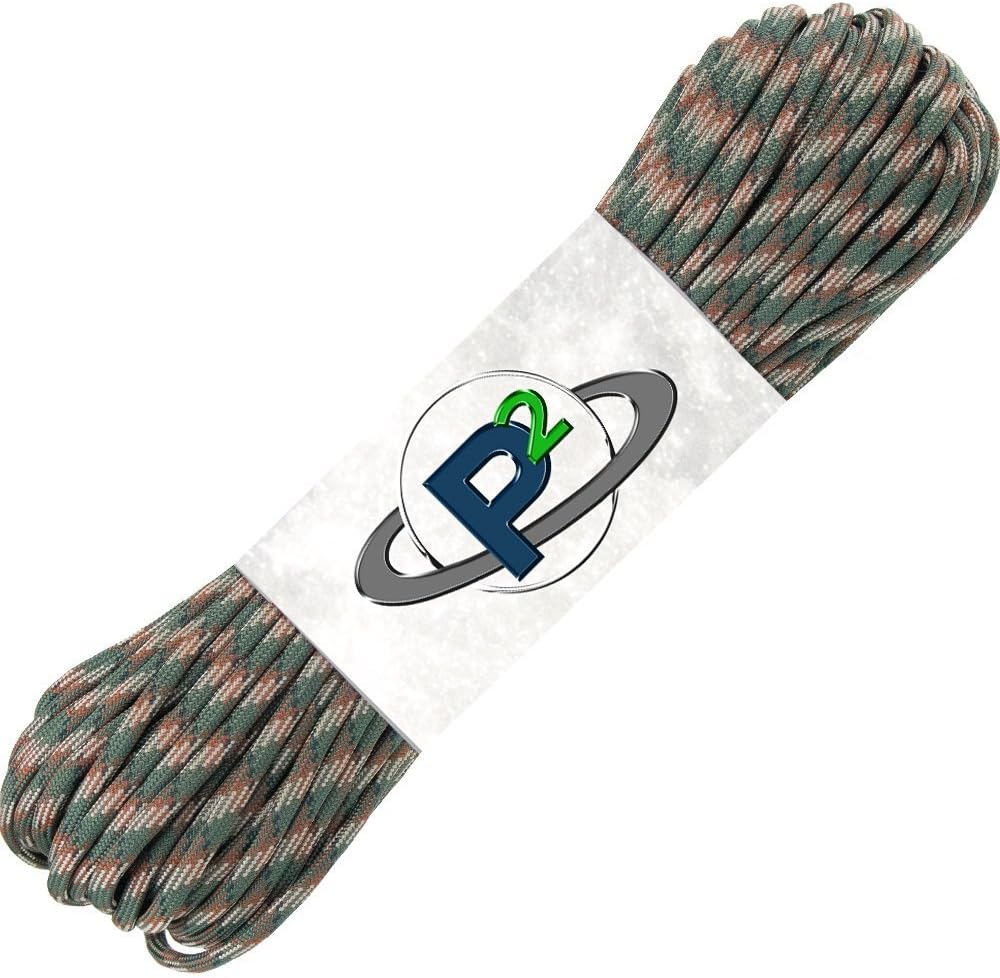 PARACORD PLANET 100' Hanks Parachute 550 Cord Type III 7 Strand Paracord Top 40 Most Popular Colors (Woodland Camo) : Tactical Paracords : Sports & Outdoors
