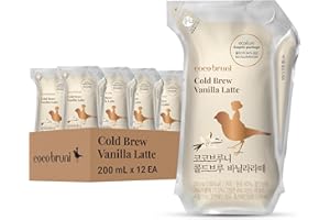 Coco bruni Cold Brew Vanilla Latte, RTD, Liquid (6.76fl oz pack of 12), Optimal coffee bean ratio(Brazilian&Vietnamese), High Milk Content, No artificial Preservatives, Premium Coffee On the Go, Eco-Friendly Package, Creamy Vanilla Flavor