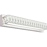 ZUZITO Modern Bathroom Light Fixtures - LED Vanity Lights for Bathroom 18W - Crystal Chrome Lighting Fixtures Over Mirror for Bath