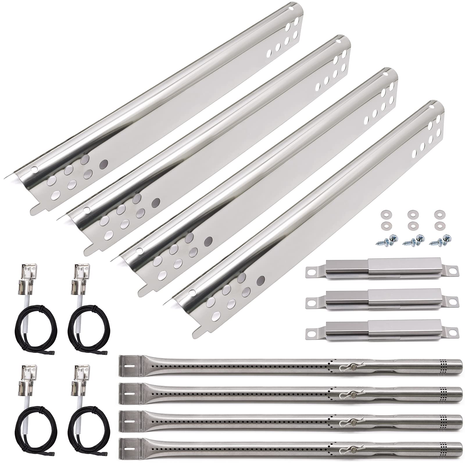 Photo 1 of Grill Replacement Parts for Charbroil Advantage Series 4 Burner 463344015 463343015 463433016 463240115 463432215 463240015 Gas Grills, Stainless Pipe Burner, Heat Plate, Carryover Tube, Igniters.