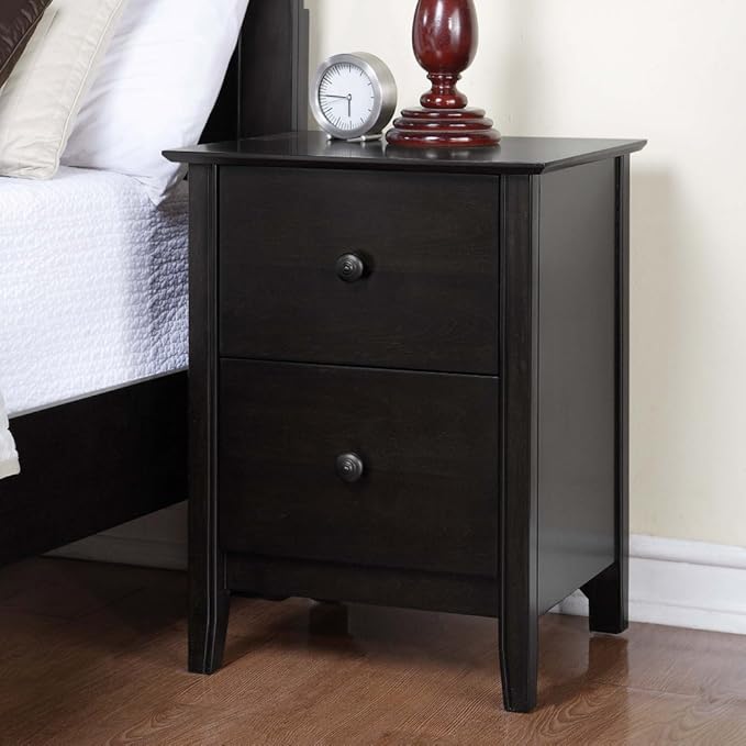 Townhouse Black 2 Drawer Nightstand Furniture & Decor