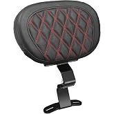 YikHouMall Adjustable Driver Rider Backrest For Harley Touring 2009-2026 | Red Detachable Rider Backrast For Touring CVO Street Glide Road King Road Glide Electra Glide Ultra Limited models '09-'26