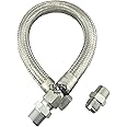 Industrial Grade Heavy Duty Flexible Metal Hose Connector 3/4" NPT x 18" Length Air Compressor Stainless Steel Braided