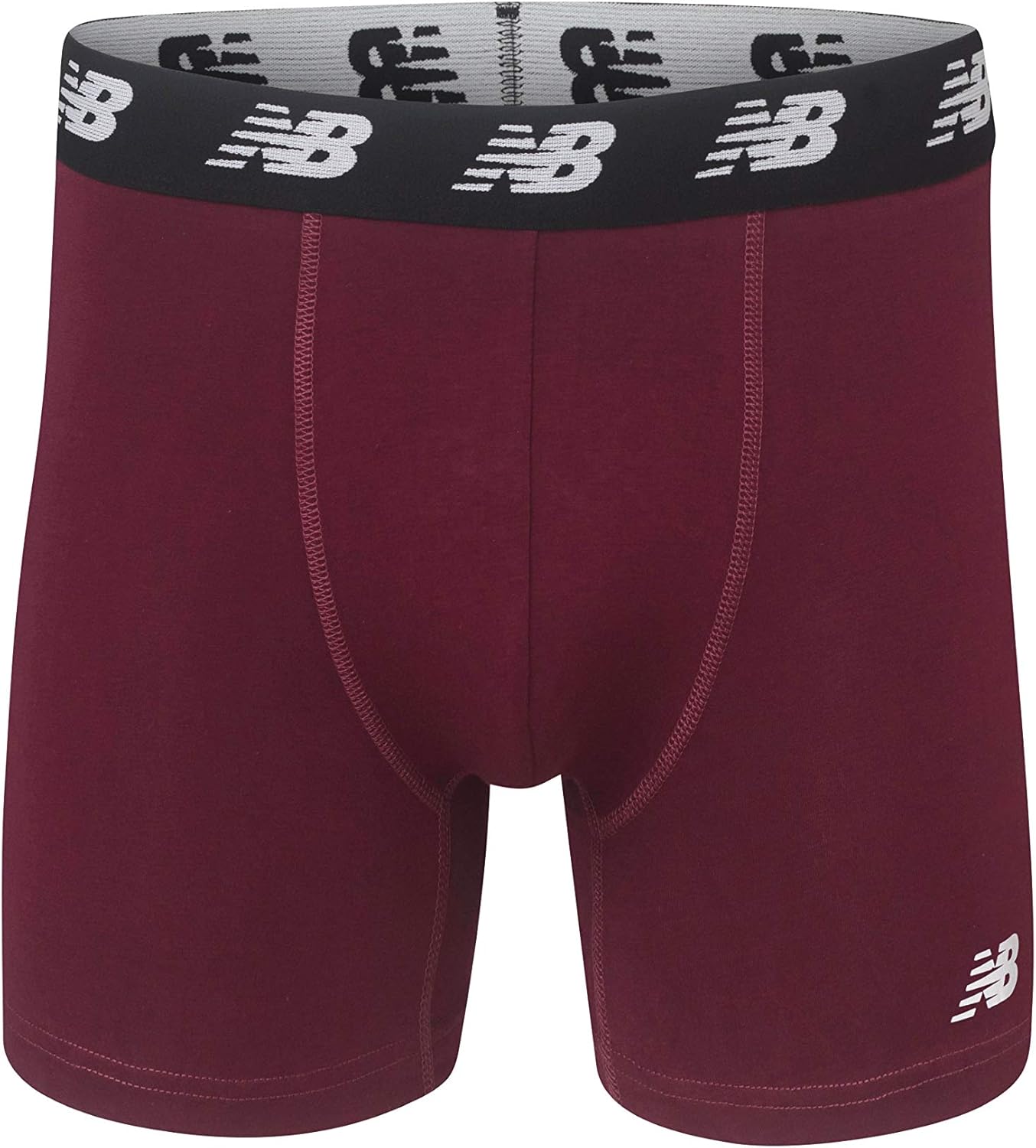New Balance Men's No-Fly Cotton Performance Boxer Briefs, 5 Inch Inseam (3 Pack of Men's Underwear): Clothing