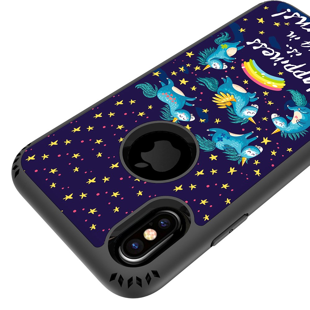 iPhone X Case, MagicSky Shockproof Slim Corner Protection with Resilient Shock Absorption Rubber Protective Case Cover for Apple iPhoneX - Unicorns