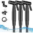 Arofa Black Bidet Sprayer for Toilet, 3 Pack Handheld Jet Sprayer Adjustable Water Pressure Muslim Shower with Bidet Hose, Bidets for Existing Toilets Cloth Diaper Spray for Baby/Feminine Wash