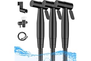 Arofa Black Bidet Sprayer for Toilet, 3 Pack Handheld Jet Sprayer Adjustable Water Pressure Muslim Shower with Bidet Hose, Bidets for Existing Toilets Cloth Diaper Spray for Baby/Feminine Wash