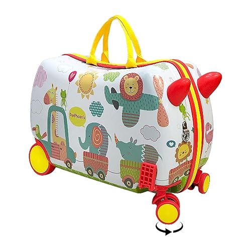 Tcomhk Ride-On Kids Suitcase: Fun Durable Tow-Along Toddler