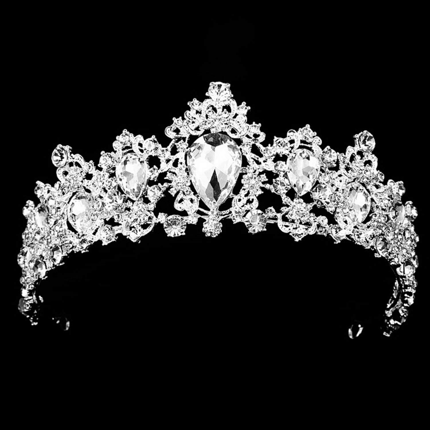 SNOWH Bridal Queen Tiara Crown Luxury Bling Crystal