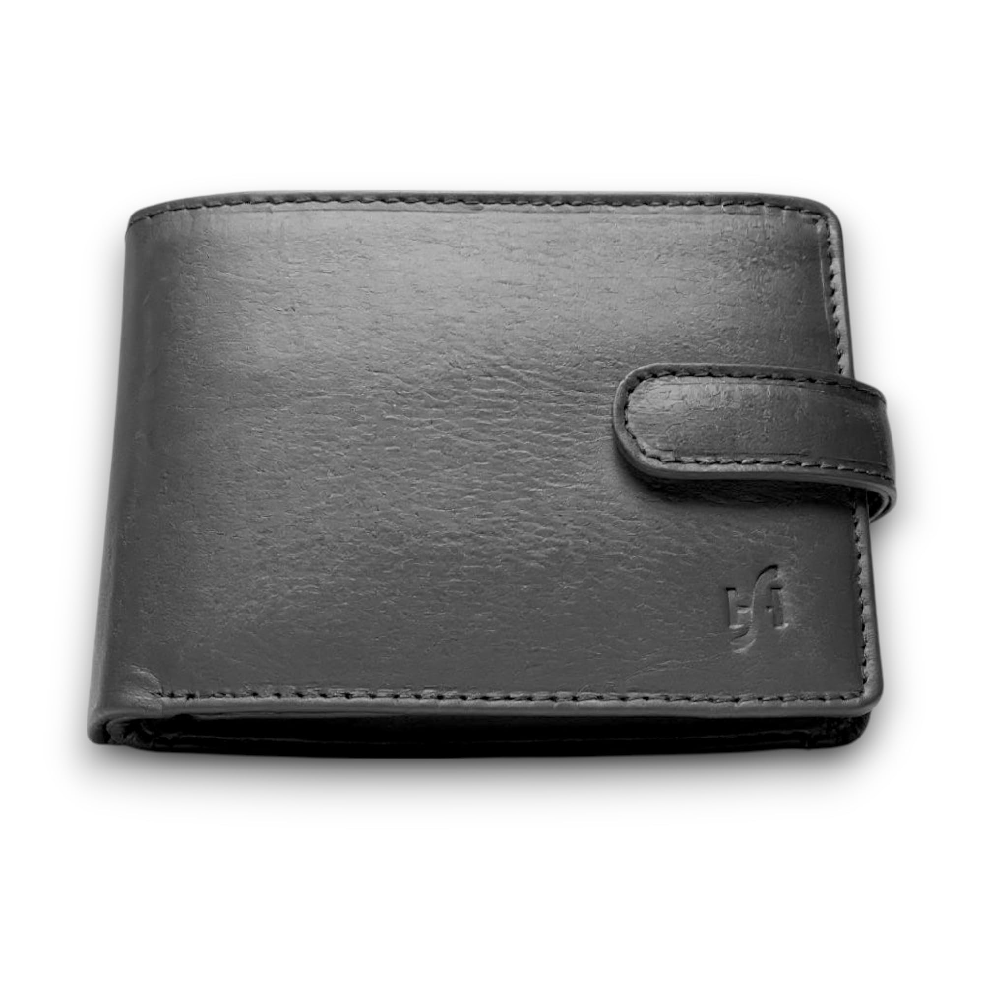 STARHIDE Mens's RFID Blocking Real Leather Wallet, Soft and Slimline Passcase Wallet with Coin Pocket, Zipper, Card Slots & Gift Box - 5002 (Black)