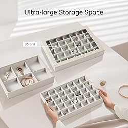 VEE&CO. Jewelry Holder Organizer Tray, 35 Grid with