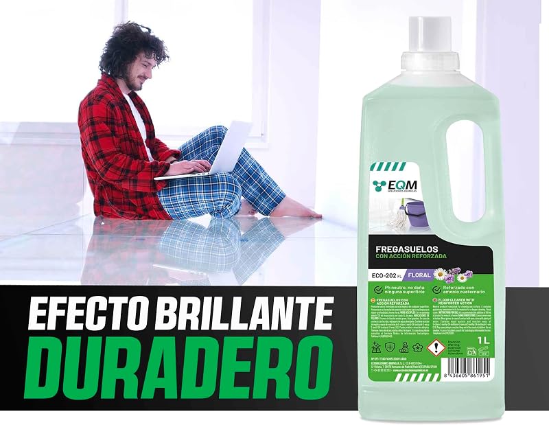 EQM ECO-202 Reinforced Action Floor Cleaner, Aroma Floral, 1L