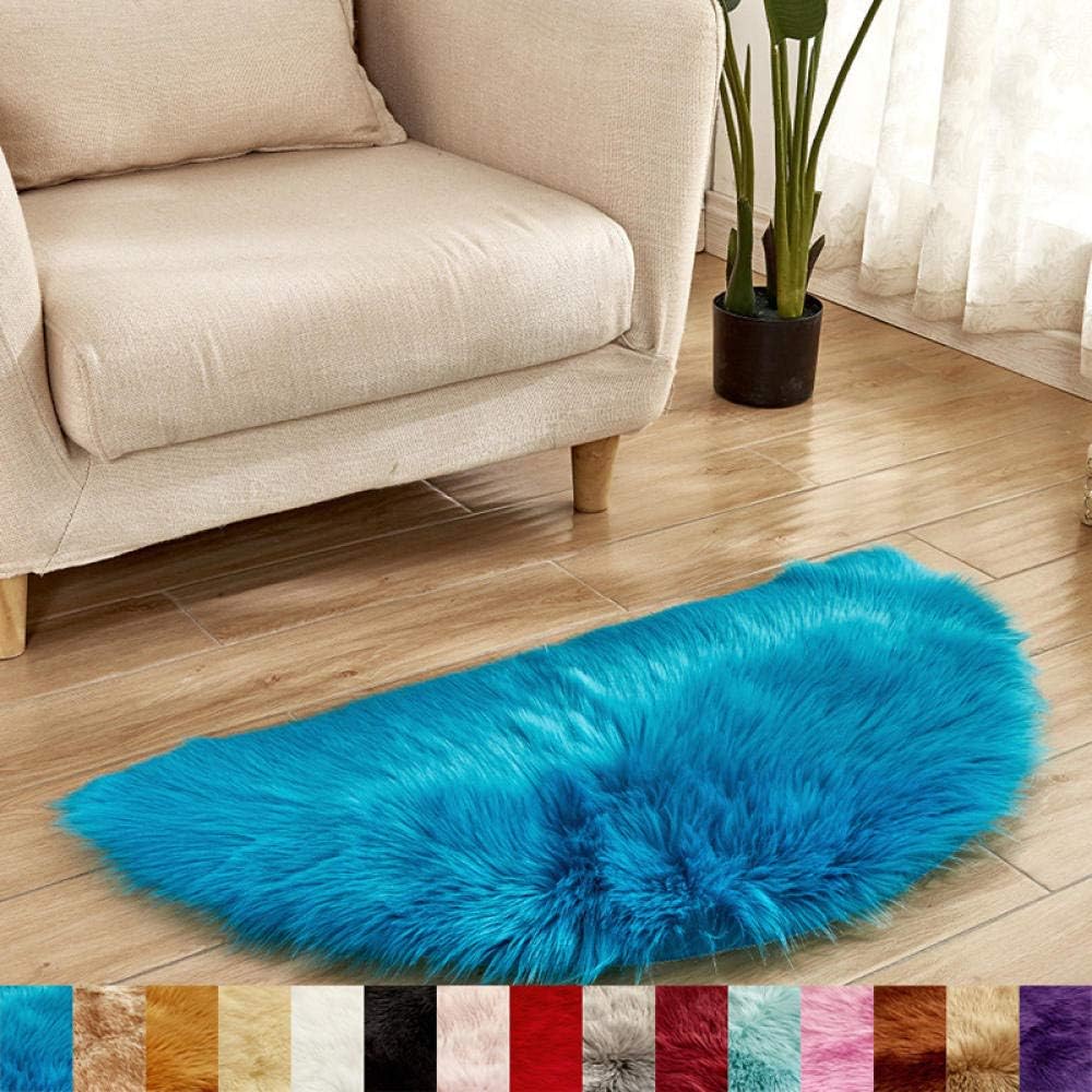 Half Moon Semi Circular Faux Fur Rug Soft Fluffy Rug by MauMou for