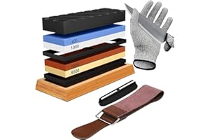 Goodjob Complete Knife Sharpening Stone Kit Premium Dual Grit 400/1000 3000/8000 Whetstone Knife Sharpener Tool