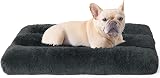 EHEYCIGA Fluffy Dog Crate Bed Medium 75x50x7.5cm Dark Grey