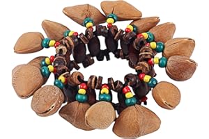 TEAROM Handmade Nuts Shell Bracelet Handbell for Djembe African Drum Conga Tambourine Percussion Accessories Drum Accessories