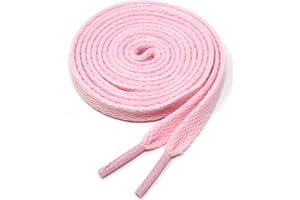 BCB Wear Flat Shoelaces 5/16" Wide Solid Color Strings for Athletic Sneakers Boots & Shoes - 27"-72" Length Shoe Laces