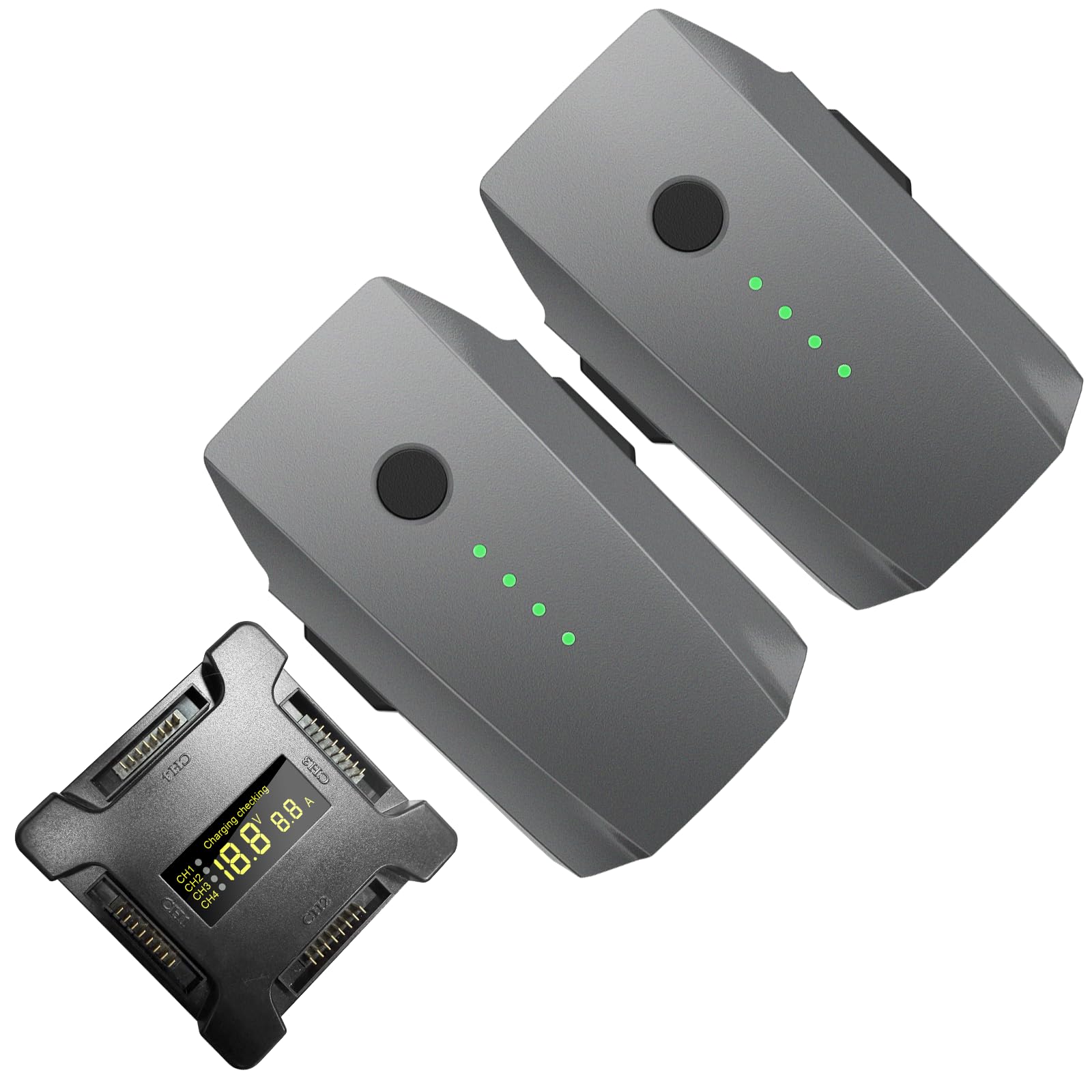 Photo 1 of UltraBatt Mavic Pro Battery 2 Pack with Charger, 3830mAh 11.4V Intelligent Flight Battery, Compatible with DJI Mavic Pro, Mavic Pro Platinum, Mavic Pro Alpine White Drone