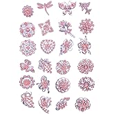 Ezing Lot 24pc Shining Rhinestone Crystal Brooches Pins DIY Wedding Bouquet Kit (L)