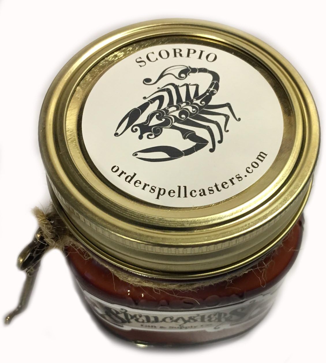 SCORPIO Astrological Zodiac Candle All Natural Soy Wax Mason Jar 8oz Brown