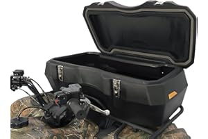 Black Boar ATV Front Storage Box - Features Durable Polyethylene Design w/Stainless Steel Lockable Latches - includes Mounting Hardware - Easily Attaches to Front Tubular Racks (66011)