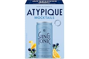 ATYPIQUE Non-Alcoholic Cocktail, Gin & Tonic, 355 mL, 4-Count