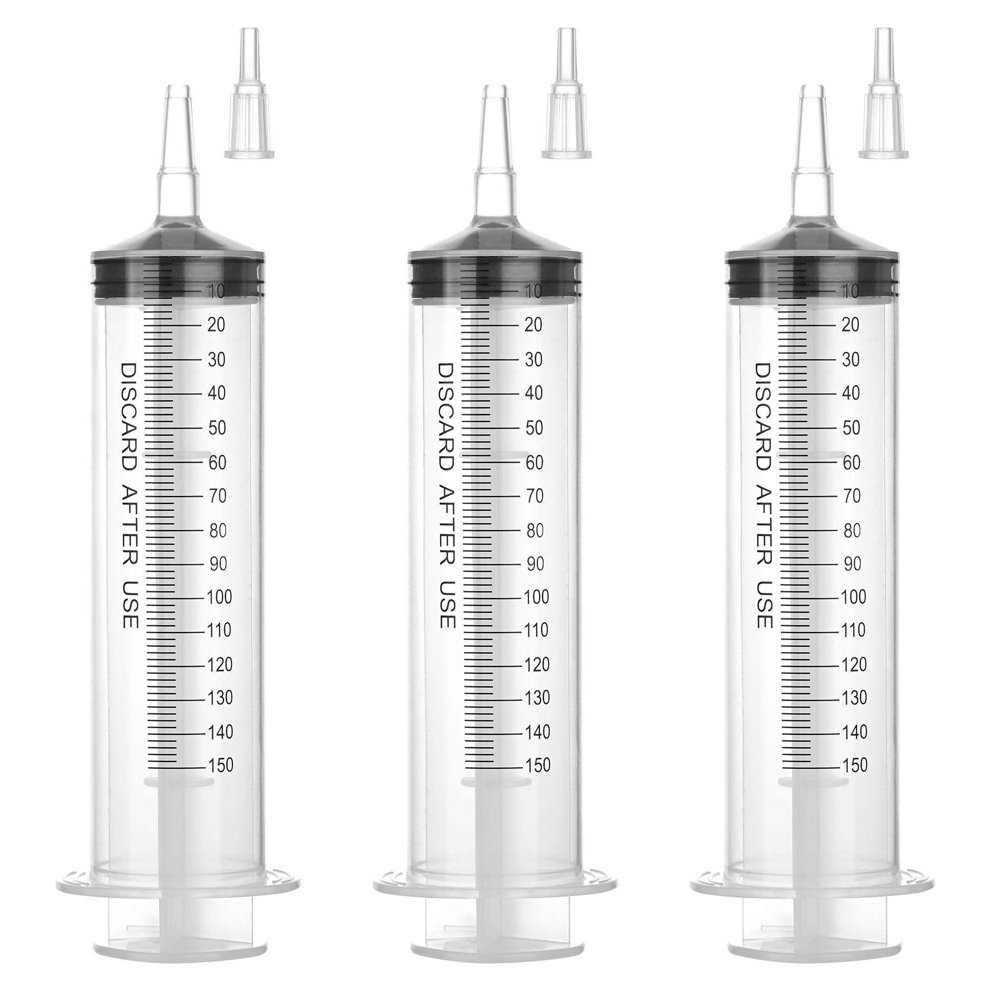 Photo 1 of 150 ml Large Syringe for Liquids, Syringe Without Needle, for Thick Liquids, 3 Pack Individually Wrapped