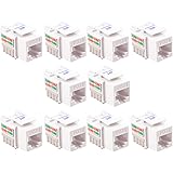 Cable Matters 10-Pack Cat6 RJ45 Punch-Down Keystone Jack in White