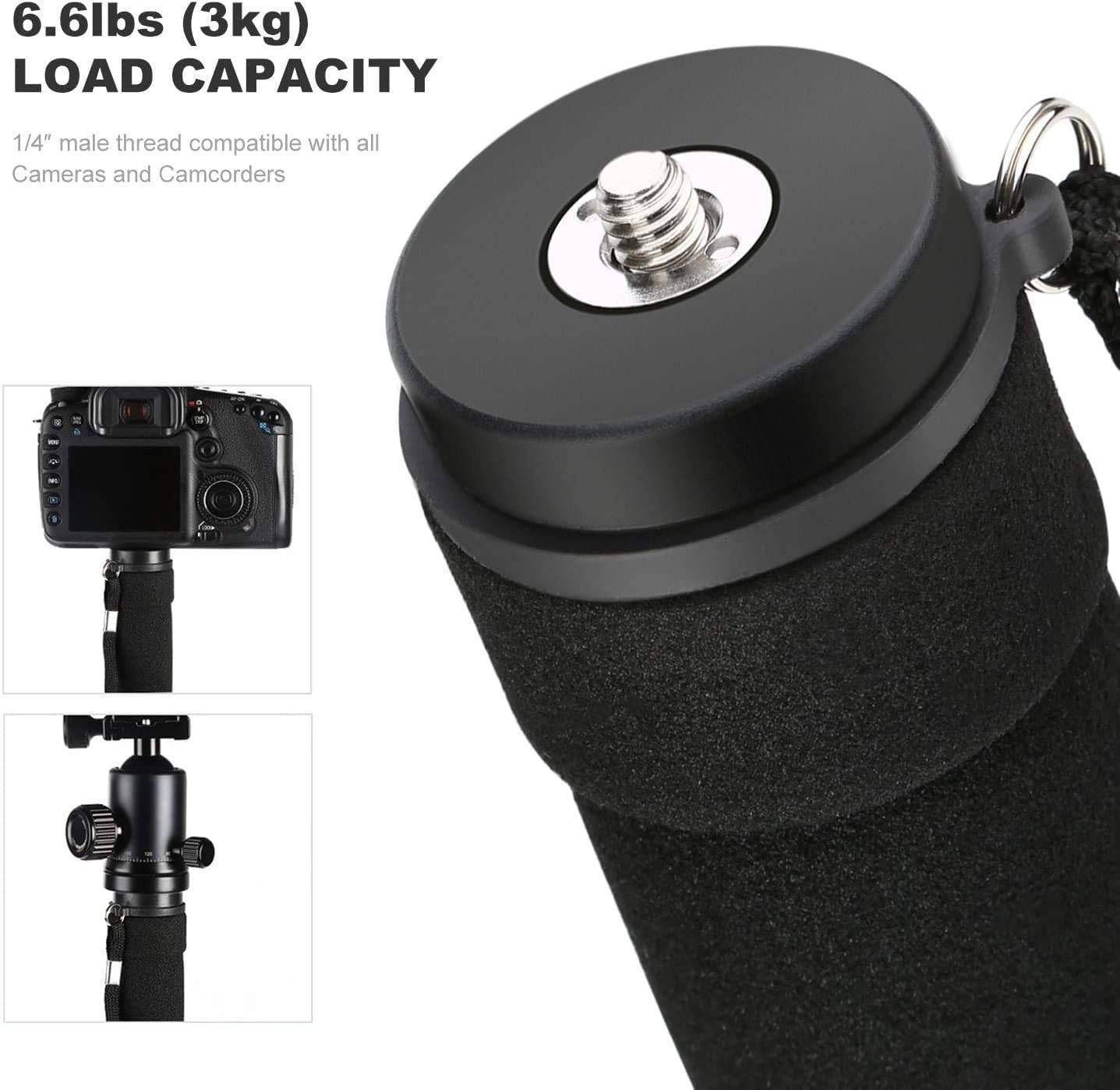 Camera Monopod, K&F Concept 4-Section 67"/171CM Compact Portable Travel DSLR Monopod Unipod Stand Walking Trekking Stick Aluminum Alloy Lightweight SLR Cameras Canon Nikon Sony Camcorder Video : Camera & Photo