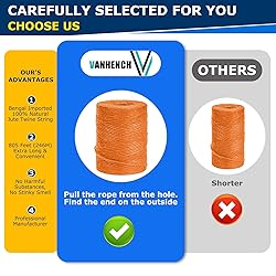 Vanhench 805FT Orange Twine String, Colored Natural