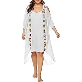 Chrisuno Women's Plus Size Bathing Suit Cover Ups Swimsuit Coverups Dress Soft Crochet Bikini Beach Skirt